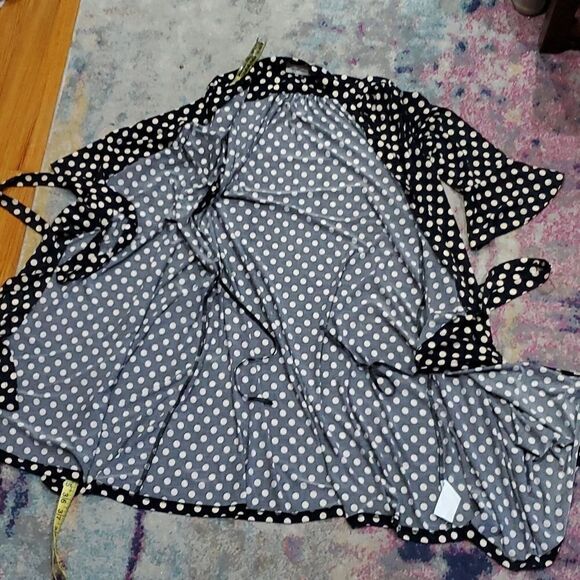 Angel Maternity Polka Dot Wrap Dress with Bell Sleeves in Black & Cream Size XS - Picture 9 of 10